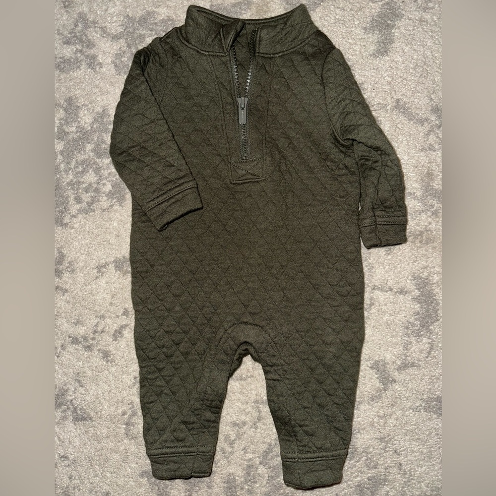 Unisex Long-Sleeve Quilted One-Piece for Baby